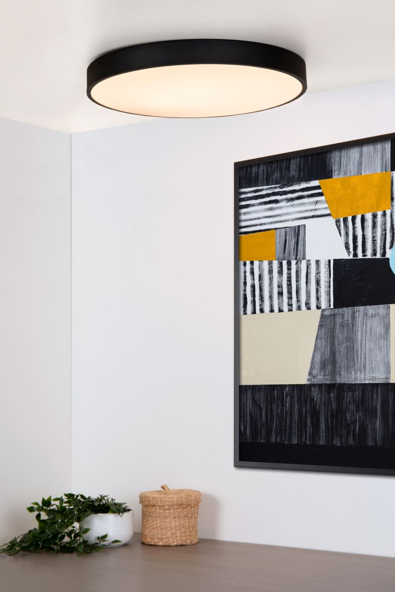 Lucide UNAR - Zapustené stropné svietidlo - Ø 49,5 cm - LED Dim. - 1x36W 2700K - 3 StepDim - Čierny